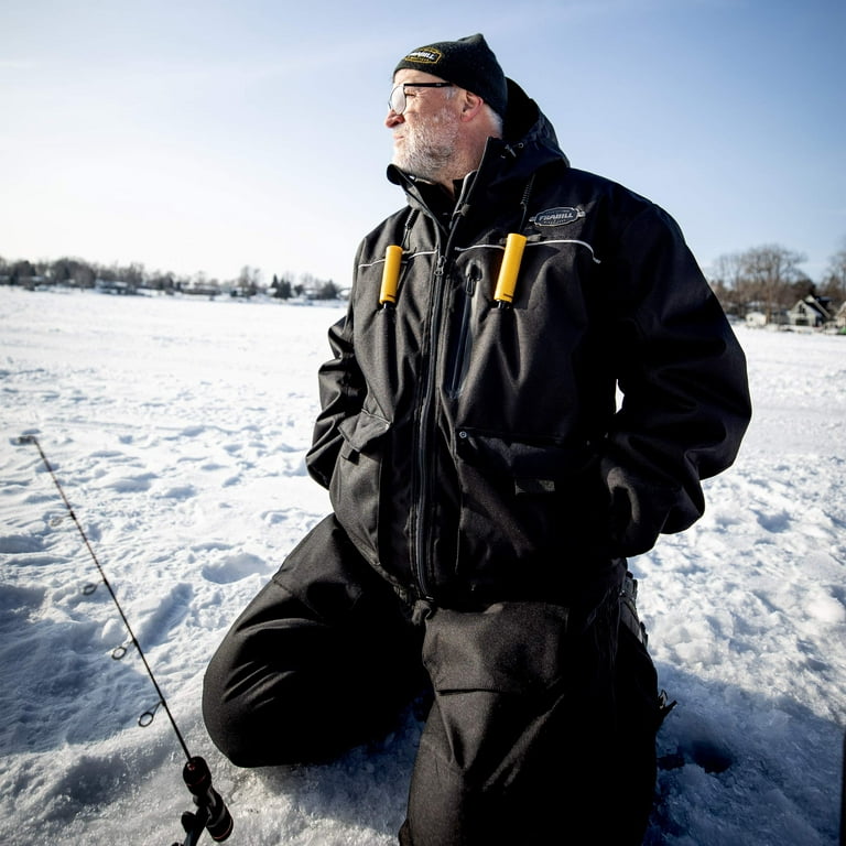 Frabill Ice Hunter Jacket | Heavy Duty Insulated Ice Fishing Jacket |  XX-Large,Black