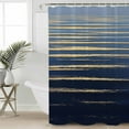 thumbnail image 5 of Abstract Golden Shower Curtain, 36" x 72", Water Wave Blue Ocean Sunrise Horizon Waterproof Bathroom Curtain Washable Shower Curtain Set with 12 Hooks, 5 of 6
