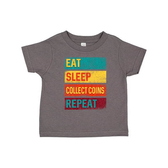 Inktastic Coin Collector Eat Sleep Collect Coins Repeat Boys or Girls Toddler T-Shirt