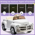thumbnail image 5 of Xuanlur 12V 7AH Ride on Toys for Kids, Licensed Chevrolet 3100 Pickup Ride on Truck w/Parents Control, Electric Cars w/Storage Space, 3-Speeds, LED Lights, Music, Retro Style, White, 5 of 7