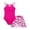 Hot Pink, variant on Girl Swimwear Swimsuit Swimwear With Tropical Printed Cover Up Skirt Bathing 7 16 Years Purple 10Y