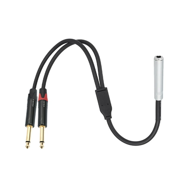 Cable Divisor Audio 6 35 Mm 1/4 Estéreo TRS A Doble Mono TS S