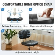 MCQ Modern Low Back Office Chair, Height Adjustable Swivel Task Chair for Home or Dorm Desk, Black