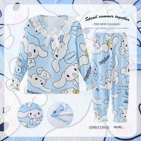 

Sanrios Pajamas Women Children Autumn Clothes Cute Long Johns Spring Autumn Baby Underwear Girls Home Clothes Wholesale Y2k Gift
