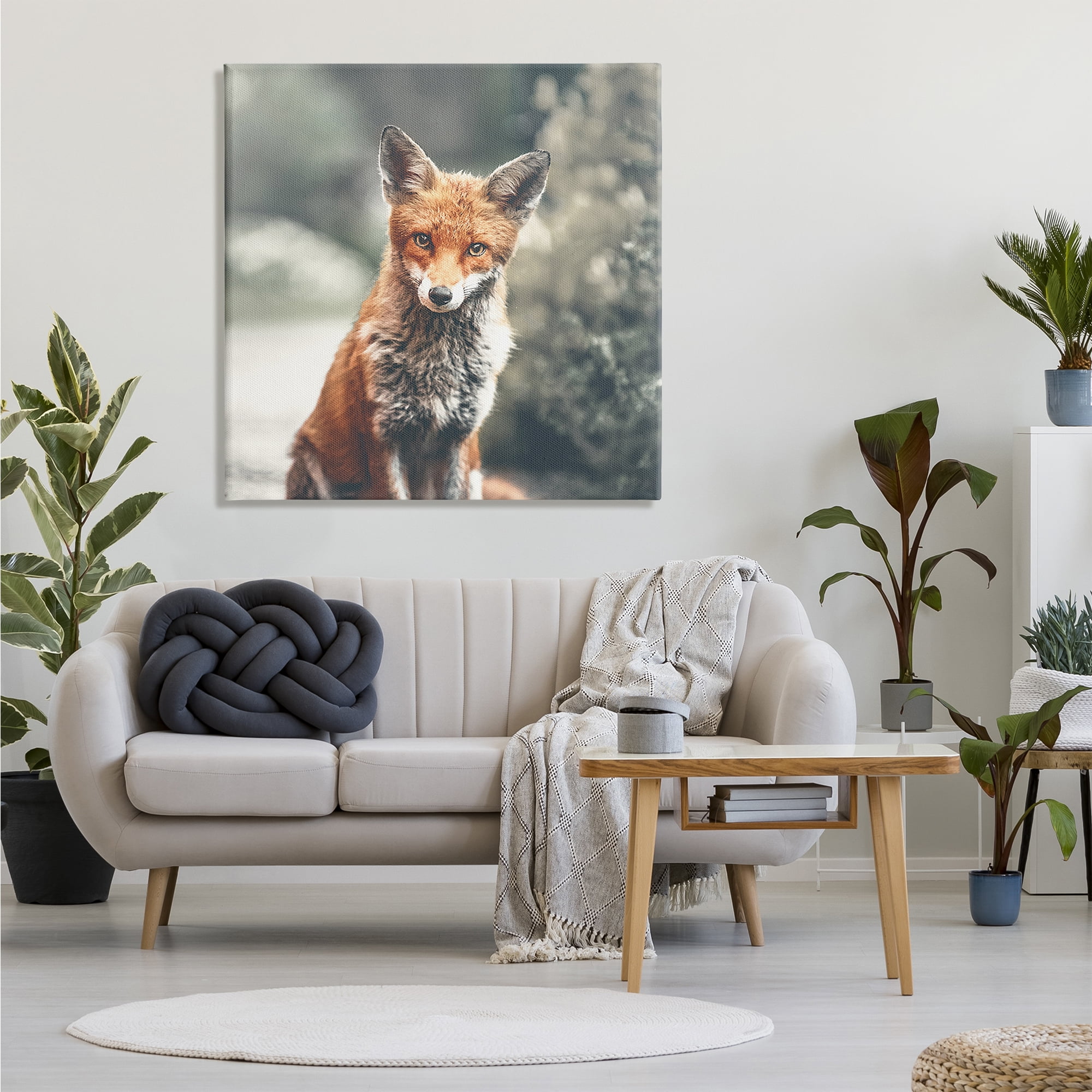 Stupell Industries Adorable Woodland Fox Orange Fur Soft Tone Forest, 36 x 36, Design by Leah Straatsma