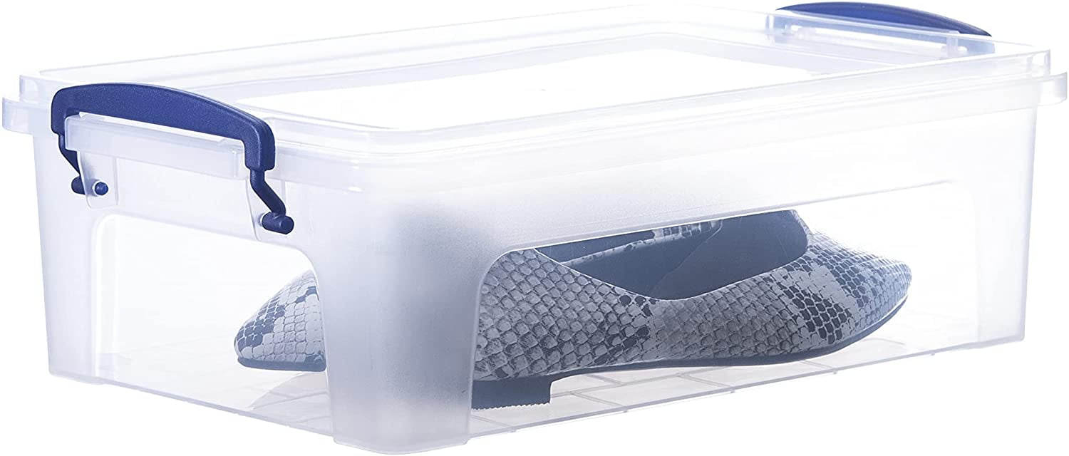 Superio Clear Storage Bin with Lid Stackable Plastic Storage Latch Box with Snap Lock Closure (6.25 Quart)