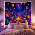 thumbnail image 2 of Alien Campfire with Glowing Creature, Dreamy Fantasy for Fantasy Decor Fans, Cosmic Wall Art, Housewarming Gift Tapestry Wall Hanging for Gaming Room, Teen Bedroom and Dorm, 2 of 7