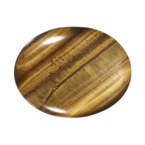 Uxcell Piedra de Preocupación para Ansiedad, Piedra de Cristal Ovalada Natural, Piedra Pulida Tallada a Mano para Regalos de Estrés para Mujeres, Meditación, Amarillo Marrón