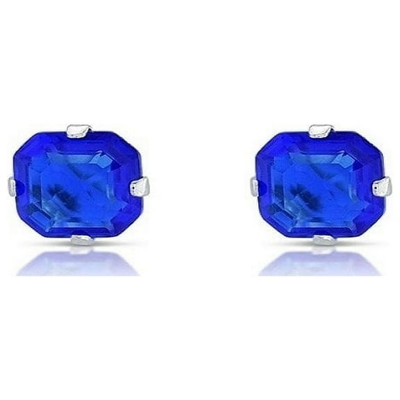 1.3 Carat CZ Asscher-Cut Sterling Silver Stud Earrings