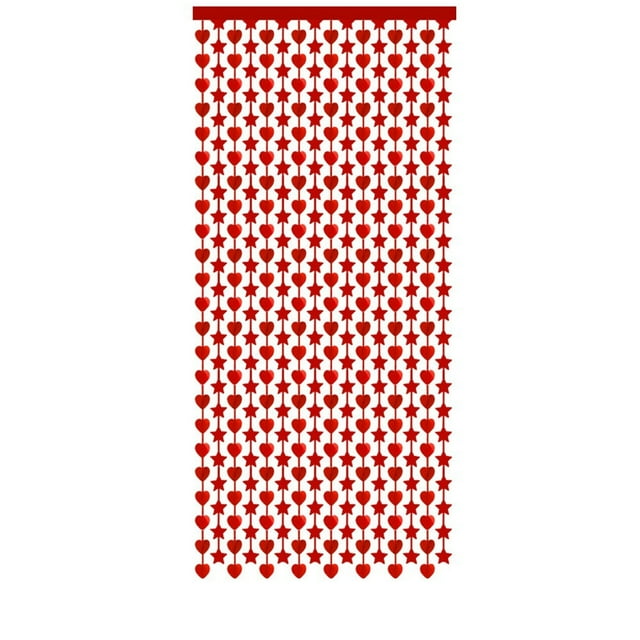 Deeceymbur Décorations de la Saint-Valentin Rideau de Pluie en Soie en Forme de Cœurs Rouges pour Arrière-Plan de Fête Mur Porte Déco