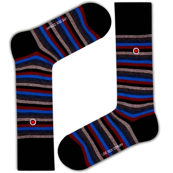 Luxury 1-Pack: Premium Organic Cotton Men's Mid-Calf Dress Socks - Love Stripes