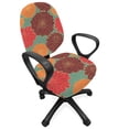 thumbnail image 1 of Floral Office Chair Slipcover, Vintage Inspired Carnation and Calendula Bouquets Perennial Plants Blooms, Protective Stretch Decorative Fabric Cover, Standard Size, Burnt Orange and Red, by Ambesonne, 1 of 5