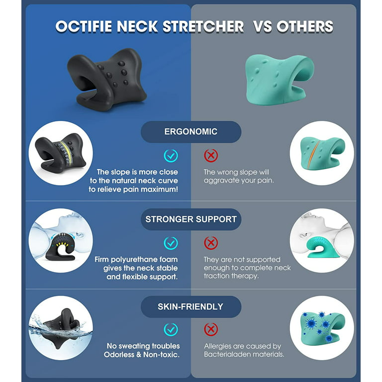 Odorless Neck Stretcher for Neck Pain Relief, Ergonomic Neck Cloud Cervical  Traction Device Chiropractic Pillow for Spine Alignment, Neck and Shoulder  Relaxer for Headache Muscle Tension 