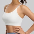 thumbnail image 5 of Floleo Women's Multi-Strap Back Sports Bra, Fixed Padded Cups, Scoop Neck Yoga Workout & Everyday Comfort Bralette (White,S), 5 of 9
