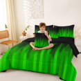 thumbnail image 4 of jejeloiu Gradient Geometric Pattern 7-Piece Twin Bedding Sets For Boy,Green Black Ombre Art Bedding Comforter Set For Kids,Reversible, 4 of 7