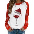 thumbnail image 2 of Puntoco Mujer Navidad Invierno Manga Larga Cuello Redondo Impresión De Letras Top Blusa Sudadera Puntoco Puntoco-9219, 2 of 4