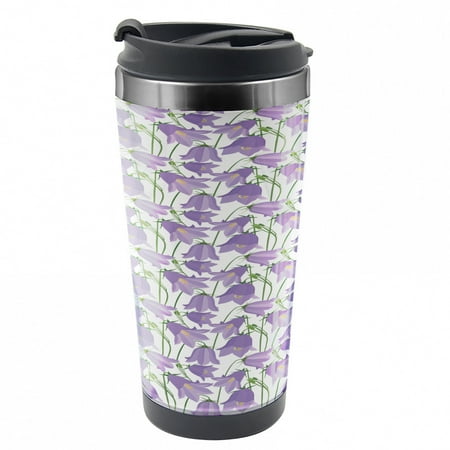 

Botanical Travel Mug Bluebells Garden Steel Thermal Cup 16 oz by Ambesonne