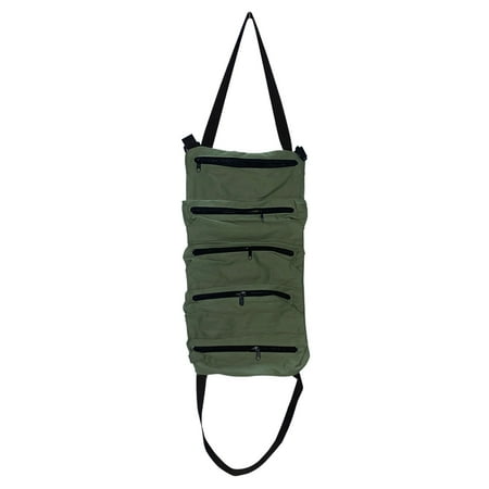 

Multipurpose Roll Tool Bag Wrench Roll Canvas Tool Storage Bucket Car First Aid Kit Roll Organizer Hanging Tool Zipper Carrier Tote Bag Car Camping Gear