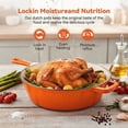 thumbnail image 4 of Daluvenix 2 in 1 Cast Iron Dutch Oven Pot with Skillet Lid, 3+1.5qt Enamel Dutch Oven Dual Handle, All-in-One Cookware, Orange, 4 of 7