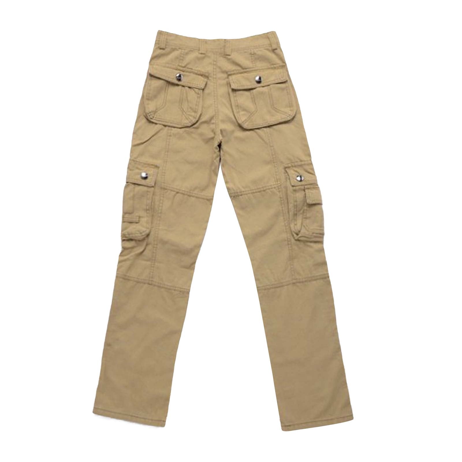 ★PARTIMENTO★ Detachable Multi Pocket Cargo Pants Khaki Cargo Pants for Men's Cargo Trousers Work Wear Combat Safety
