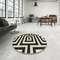 thumbnail image 3 of Ahgly Company Indoor Round Contemporary Charcoal Black Abstract Area Rugs, 7' Round, 3 of 6