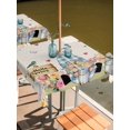 thumbnail image 2 of Square Outdoor Tablecloth with Umbrella Hole Spring Gnomes Floral Outside Table Cloth Waterproof Patio Table Cover Pink Tulip Botanical Beige Burlap Zipper Tablecloths for Picnic Camping 54x54 Inch, 2 of 8