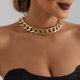 thumbnail image 5 of Collar de cadena gruesa de aluminio exagerada y geométrica para mujer, collar gargantilla de cadena escarchada cool, 5 of 7