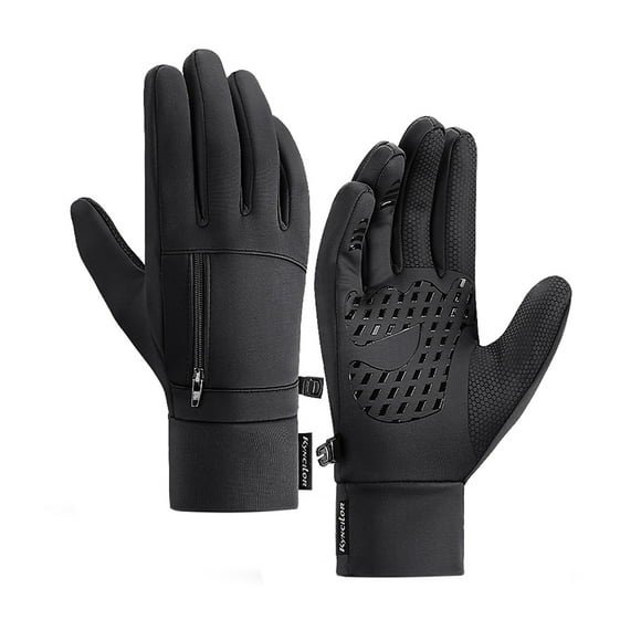 Walmeck Men Winter Waterproof Gloves Touchscreen Pocket -Slip Fleece Thermal Sport Gloves