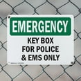 thumbnail image 5 of (2 Pack) Key Box For Police And EMS Only! OSHA Emergency Sign 18 Inch X 12 Inch Plastic Sign, Weather Resistant, UV Protected for Workplace, Business, and Construction Site, Made in the, 5 of 8