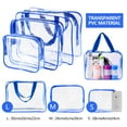 thumbnail image 6 of 3Pcs Crystal Clear PVC Travel Toiletry Bag Kit for Women Men, Waterproof Vinyl Organizer Makeup Bags with Zipper Handle Straps, Cosmetic Bag Pouch Carry on Airport Airline Compliant Bag Handbag, 6 of 10