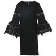 thumbnail image 1 of Alfani Robe Ligne A à Manches en Dentelle pour Femmes, Noir, 4, 1 of 1