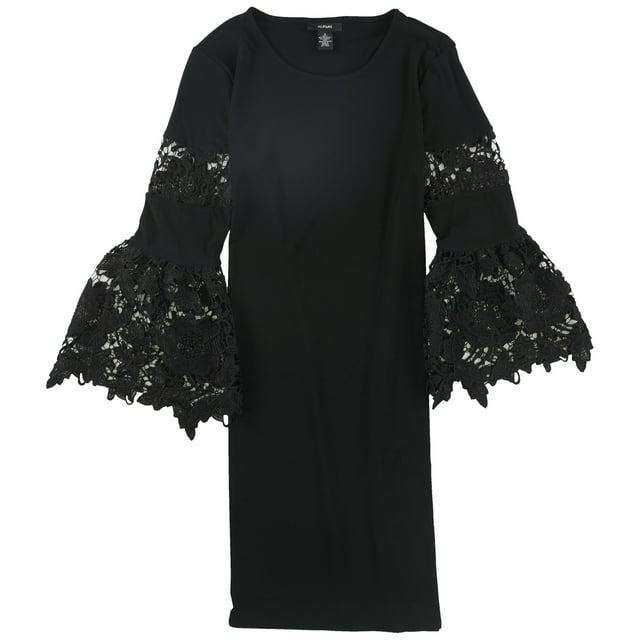 Alfani Robe Ligne A à Manches en Dentelle pour Femmes, Noir, 4
