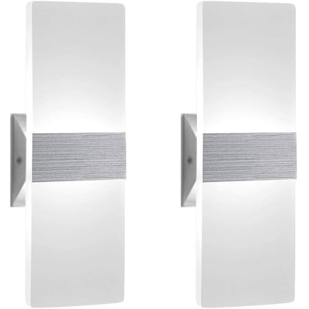 

Piece Indoor Wall Light 12W Acrylic LED Sconce Modern Wall Lighting for Living Room Bedroom Stair Hallway | 6000K Cool White [Energy Class E]