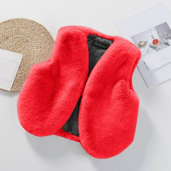 LIaqionyy Girls Boys Sherpa Fleece Vest Outwear Lightweight Solid Color Cute Jacket Fall Winter Waistcoat