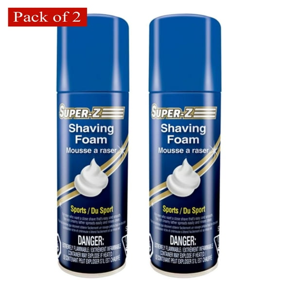 Super-Z Mousse à Raser Sport Voyage Régulier 57 ml (Lot de 2)