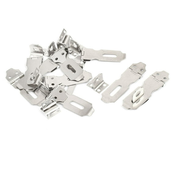 Unique Bargains Home Drawer  Padlock Latch Stainless Steel Door Hasp Staple 10 Set