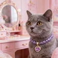 thumbnail image 5 of Heart Rhinestone Pet Collar,Adjustable Crystal Bling Collar Fashion Jewelry Collar for Small Medium Dog Cats Decorations,11.8 - 14.57 Inch,Purple, 5 of 7