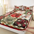 thumbnail image 3 of Homewish Jungle Xmas Reindeer Full Size Sheets,Red Berry Christmas Flower Bed Sheets,Lovely Snowman Sheet Sets For Teens,Super Cozy Room Decor,4-Piece, 3 of 7