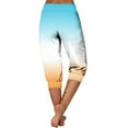 thumbnail image 5 of UTSJKR Women's Summer Gradient Capri Pants with Pockets Drawstring Elastic High Waist Loose Fit Cropped Trousers Stretch Workout Yoga Pants Joggers Pants Blue L, 5 of 6