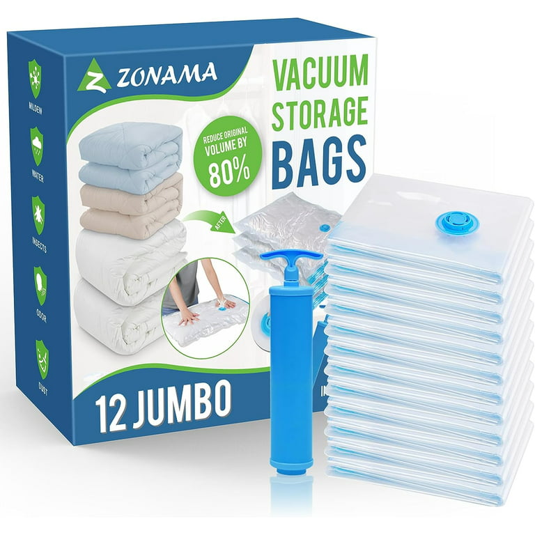 Z ZONAMA Vacuum Storage Bags with Electric Air Pump, 12 Pack (4