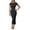 Z-Black645, variant on JIAYUE Women's Dress Short Sleeve Mid-Calf Casual Round Neck Solid Color Flowy Long Fashion Elegant Comfortable Daily Wear Versatile Female Dresses