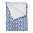 thumbnail image 2 of Angel Wings Soft Flannel Fleece Throw Blanket, Eros Love Theme with Heart on Wings Valentines Day Print, Cozy Plush for Indoor and Outdoor Use, 60" x 80", Pale Blue Vermilion, by Ambesonne, 2 of 5