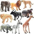 Prextex Realistic Safari Animal Figures Set 9 Large Plastic Figures