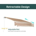 thumbnail image 4 of FDW 6.5’x8.2’ Beige Modern Manually Retractable Patio Awning, UV Resistant, 4 of 7