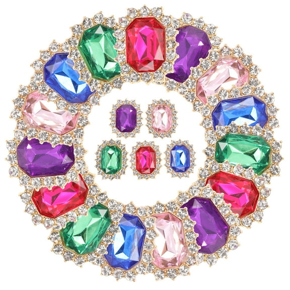 Shoelaces 20 Pcs Rhinestone Charm Decor Accessories Square Bow Tie Alloy Acrylic