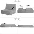 thumbnail image 4 of Topcobe Convertible Lounger Folding Sofa Sleeper Bed, Double Sofa Bed for Living Room, Simple Stylish Design, Gray, 4 of 7