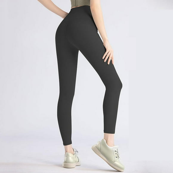 Amzcrzy Leggings for Women Fashion Stretchy Butt Lift Yoga Pants Casual Solid Color Workout Gym High Waisted Leggings Black L