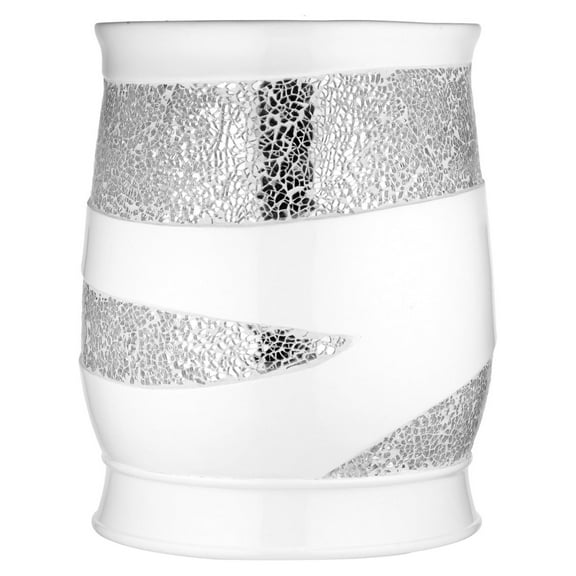 Sinatra Modern Bath Accessories Set - 2-Piece Waste Basket and Tissue Box, Contemporary Bathroom Decor for Home, Durable Construction, Sleek Design