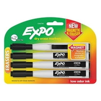 Sanford Ink 1944745 Magnetic Dry Erase Marker, Black - Fine Tip, 4 per Pack