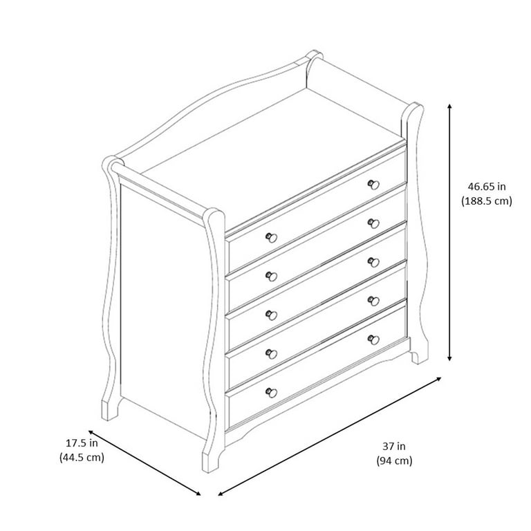 Storkcraft avalon top 5 drawer dresser